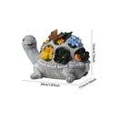 Breeins Solar-Powered Turtle Garden Ornament with Lights & Succulents