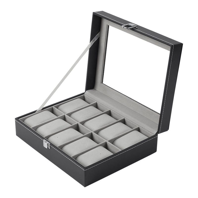 Sheonly High quality Faux Leather Watch Case with 10 Slots