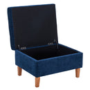 Livingandhome Chenille Storage Bench with Rubberwood Legs