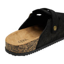 Closed-Toe Slip-On Mules Sandals - Black Shimmer