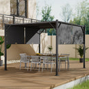 Outdoor Retractable Steel Pergola with Canopy