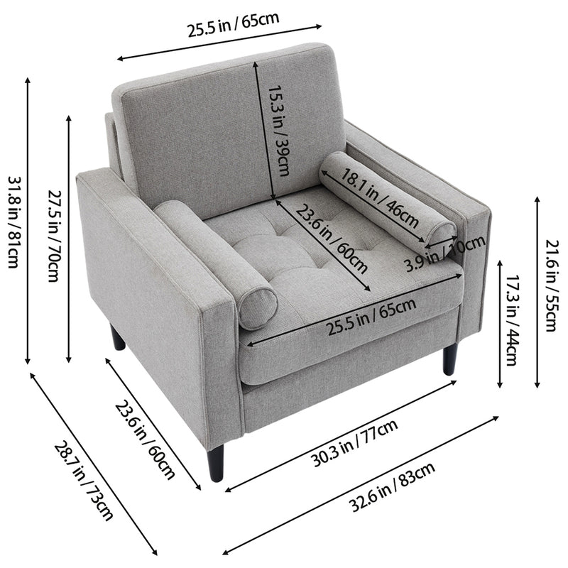 Livingandhome Minimalist Mid-Century Accent Chair