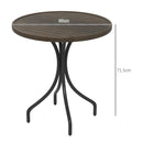 Outsunny Round Garden Table Outdoor Side Table with Steel Frame