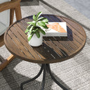 Outsunny Round Garden Table Outdoor Side Table with Steel Frame