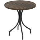 Outsunny Round Garden Table Outdoor Side Table with Steel Frame