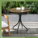 Outsunny Round Garden Table Outdoor Side Table with Steel Frame
