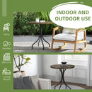 Outsunny Round Garden Table Outdoor Side Table with Steel Frame