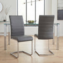 Arlo Grey Leather Effect Set Of 2 Cantilever Dining Chairs