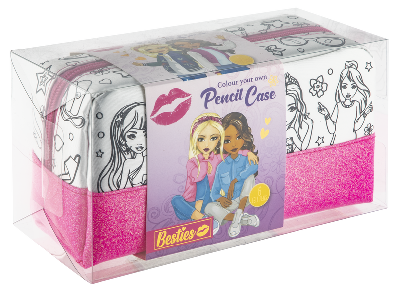 Besties Colour Your Own Pencil Case