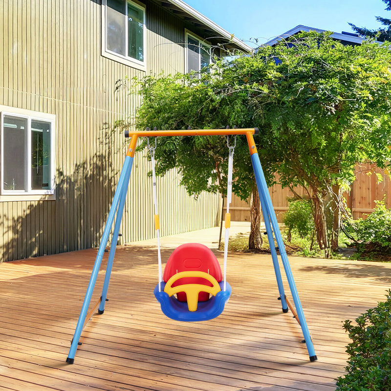Livingandhome Outdoor 3 in 1 Detachable Toddler Swing with Ropes