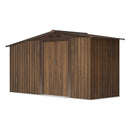 Breeins 4x8FT Metal Garden Storage Shed With Log Storage