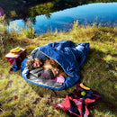 Double Sleeping Bag Extra Large Waterproof With Carrying Bag-Blue