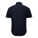 Solid Short Sleeve Shirt With Turn-Down Collar - Navy