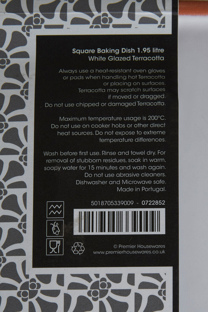 Calisto Terracotta White Glazed Oven to Table Dish