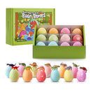 Livingandhome 12Pcs Dino Egg Bath Bomb Kit with Dinosaur Toy Bath Bombs for Kids