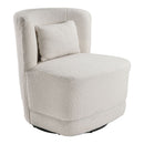 Livingandhome Upholstered Teddy Fur Swivel Chair