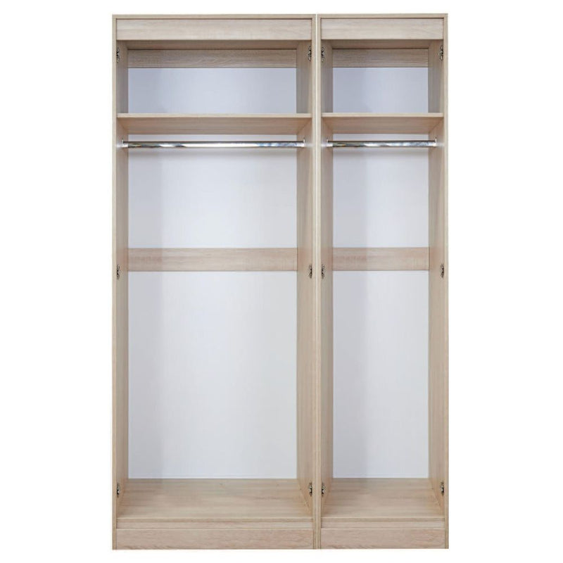 Paris Ready Assembled Wardrobe with Triple Mirror  - White Gloss & White