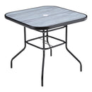 Garden Sanctuary Garden Tempered Glass Wood Grain Coffee Table