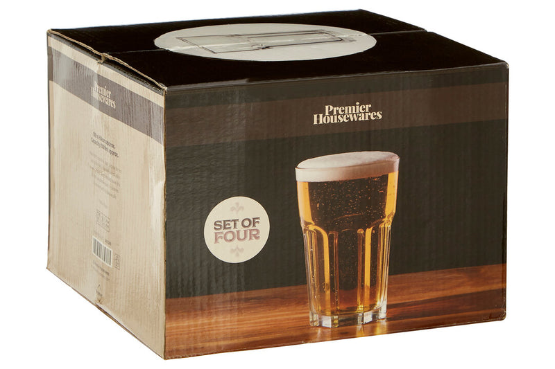 Euri Set Of Four Clear Glass Tumblers 500ml