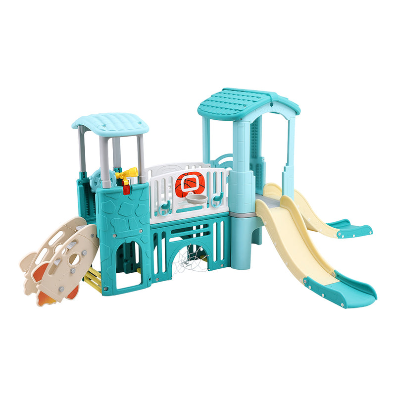 Kidkid Kids Slide and Climber Playset with Balls and Ring Toss