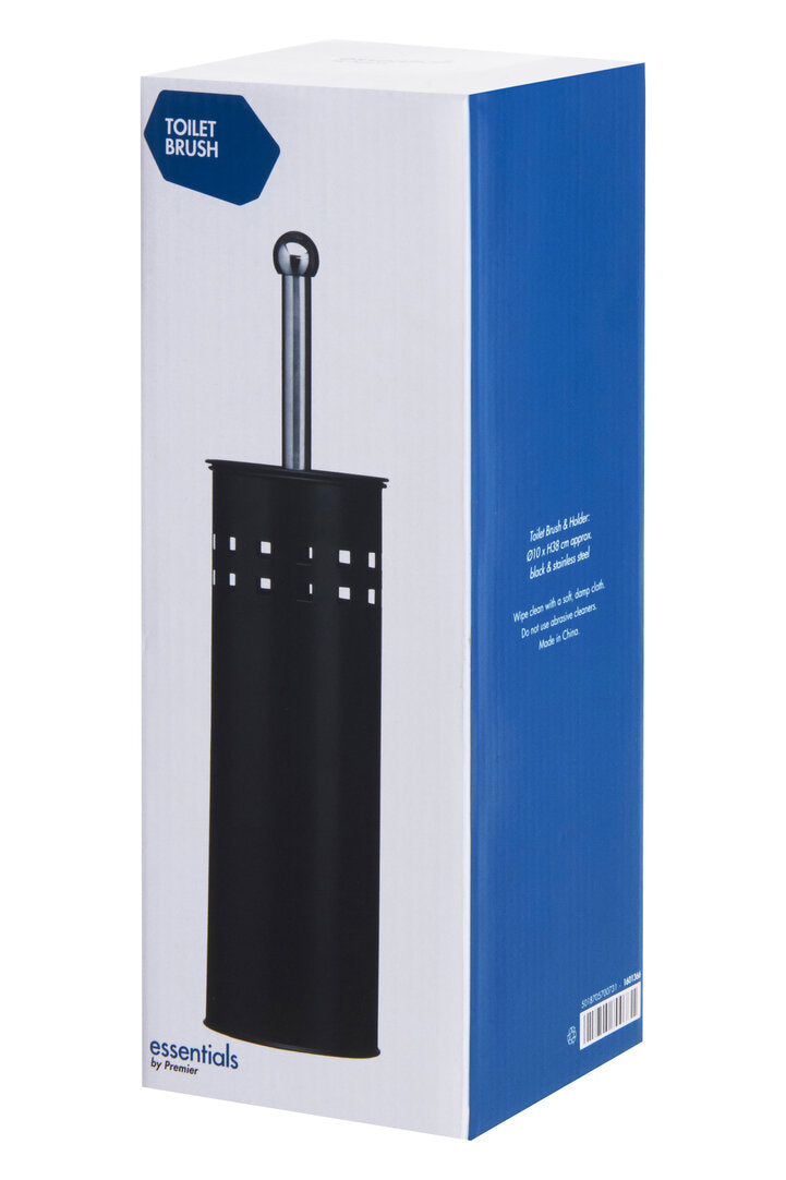 Indy Matt Black Square Design Toilet Brush Holder