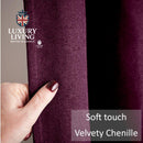 Velvet Chenille Thermal Fleece Lined Single Pencil Pleat Taped Top Door Curtain