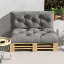 Outsunny 2 Seater Outdoor Seat Cushions And Back For Pallet, Light Grey