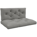 Outsunny 2 Seater Outdoor Seat Cushions And Back For Pallet, Light Grey