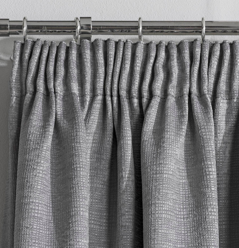 Enhanced Living Matrix Grey Silver Tape Top Thermal Noise reducing Dim Out Curtains - Pair
