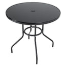 Breeins Outdoor Tempered Glass Garden Table With 2 Foldable Chairs