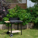 82 x 29cm Charcoal BBQ Grill Trolley with Shelves on Wheels