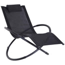 Outsunny Orbital Lounger Zero Gravity Patio Chaise Foldable Rock Chair W/ Pillow