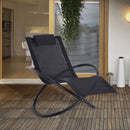 Outsunny Orbital Lounger Zero Gravity Patio Chaise Foldable Rock Chair W/ Pillow