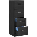 HOMCOM 4 Drawer File Cabinet Locking Filing Cabinet, Wood Effect
