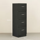 HOMCOM 4 Drawer File Cabinet Locking Filing Cabinet, Wood Effect