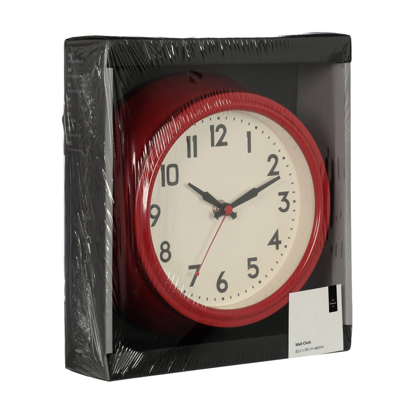 Maddox Red Metal Wall Clock