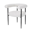 Livingandhome Set of 2 Modern Dining Chairs with Black Metal Legs