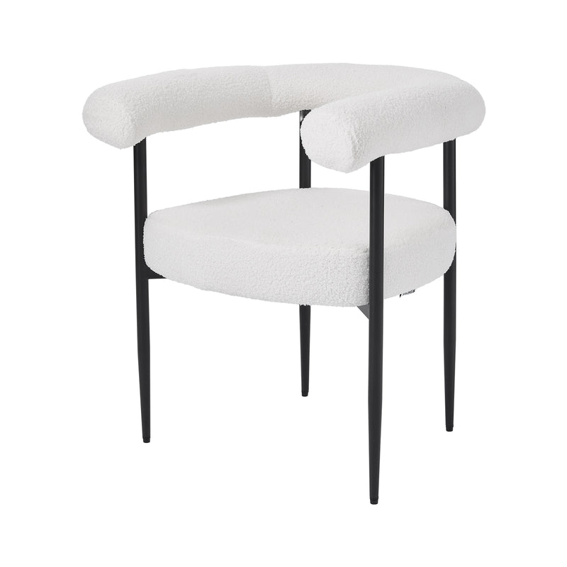 Livingandhome Set of 2 Modern Dining Chairs with Black Metal Legs