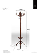 Kennedy Walnut Finish Solid Birchwood Coat Stand