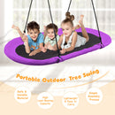 150 cm Oval Swing with Height-Adjustable Rope for Outdoor Indoor
