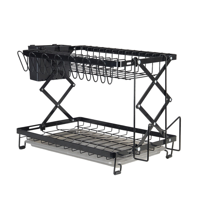 Lifeideas Foldable 2-Tier Dish Drying Rack with a Drip Tray