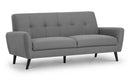 Monza Compact Retro Sofa 3 Seater 1.9m - Grey