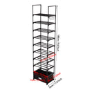 Livingandhome 10-Tier Shoe Rack with a Storage Box