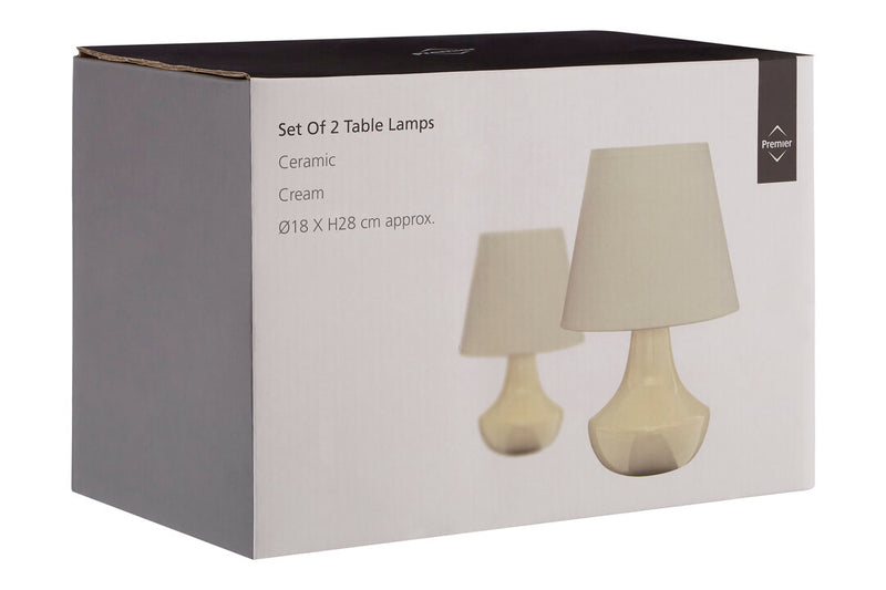 Globo Set Of Two Cream Ceramic Table Lamps