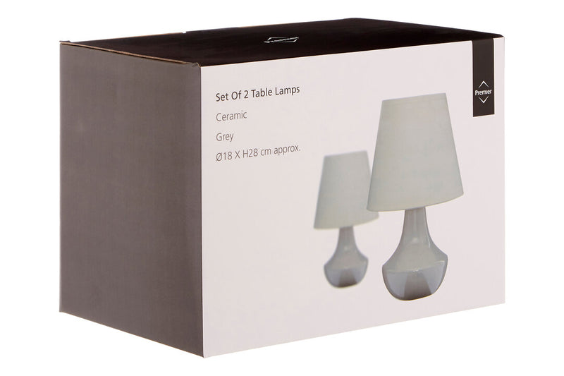 Globo Set of 2 Grey Ceramic Table Lamps