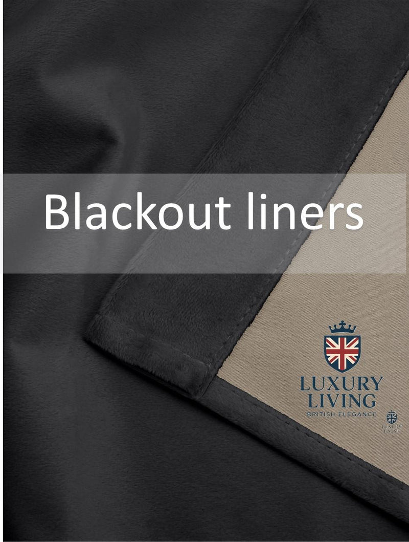 Triple Woven Blackout Velvet Ring Top Curtains with Cascading Diamante Studs Black