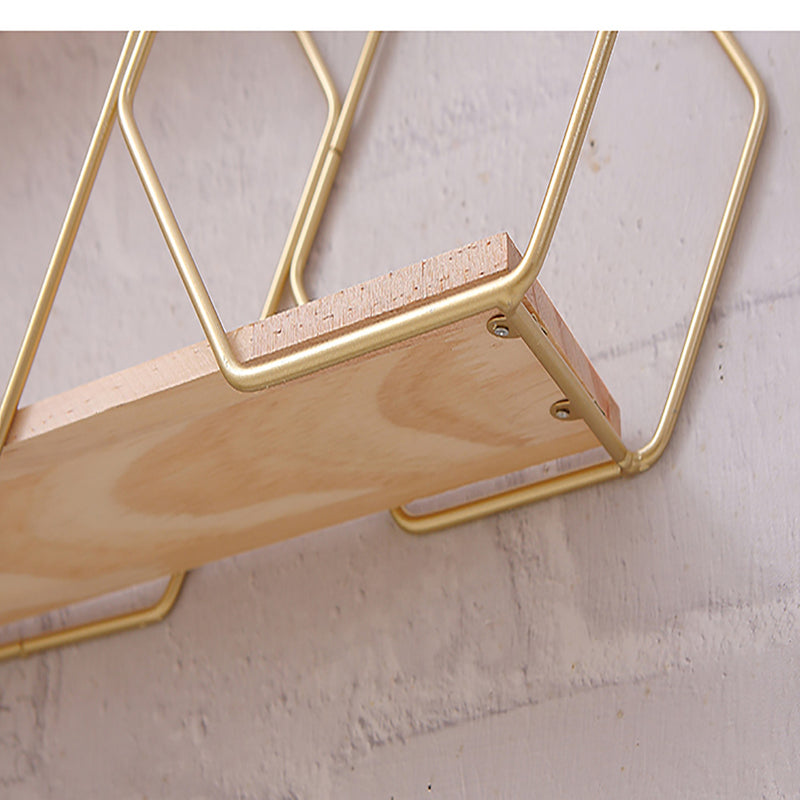 Livingandhome Honeycomb Modern Hexagonal 2 Tier Wall Floating Shelf