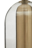 Sellis Clear Glass and Antique Brass Finish Metal Table Lamp