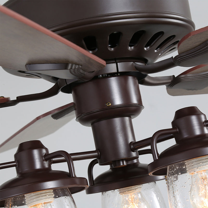 Cottonfy UK Crystalline 5-Blade Ceiling Chandelier Light with Pull Chain