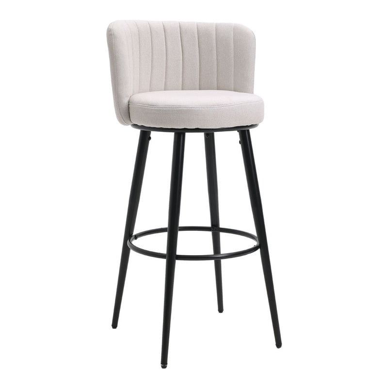 Livingandhome 2 Piece Modern Linen Bar Chairs Set